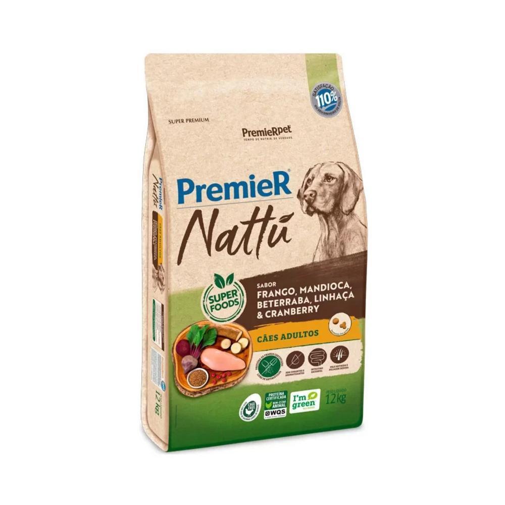 Nattu Core Cães Adultos Frango, Mandioca, Beterraba, Linhaça e Cranberry