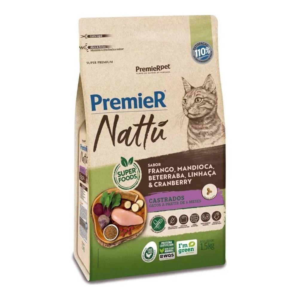 Nattu Core Gatos Castrados Frango Mandioca, Beterraba, Linhaça e Cranberry