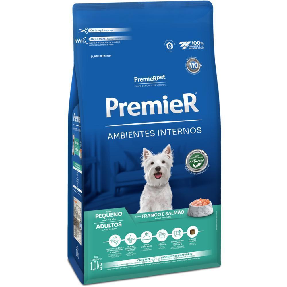 PremieR Ambientes Internos Cães Adultos Porte Pequeno Frango e Salmão