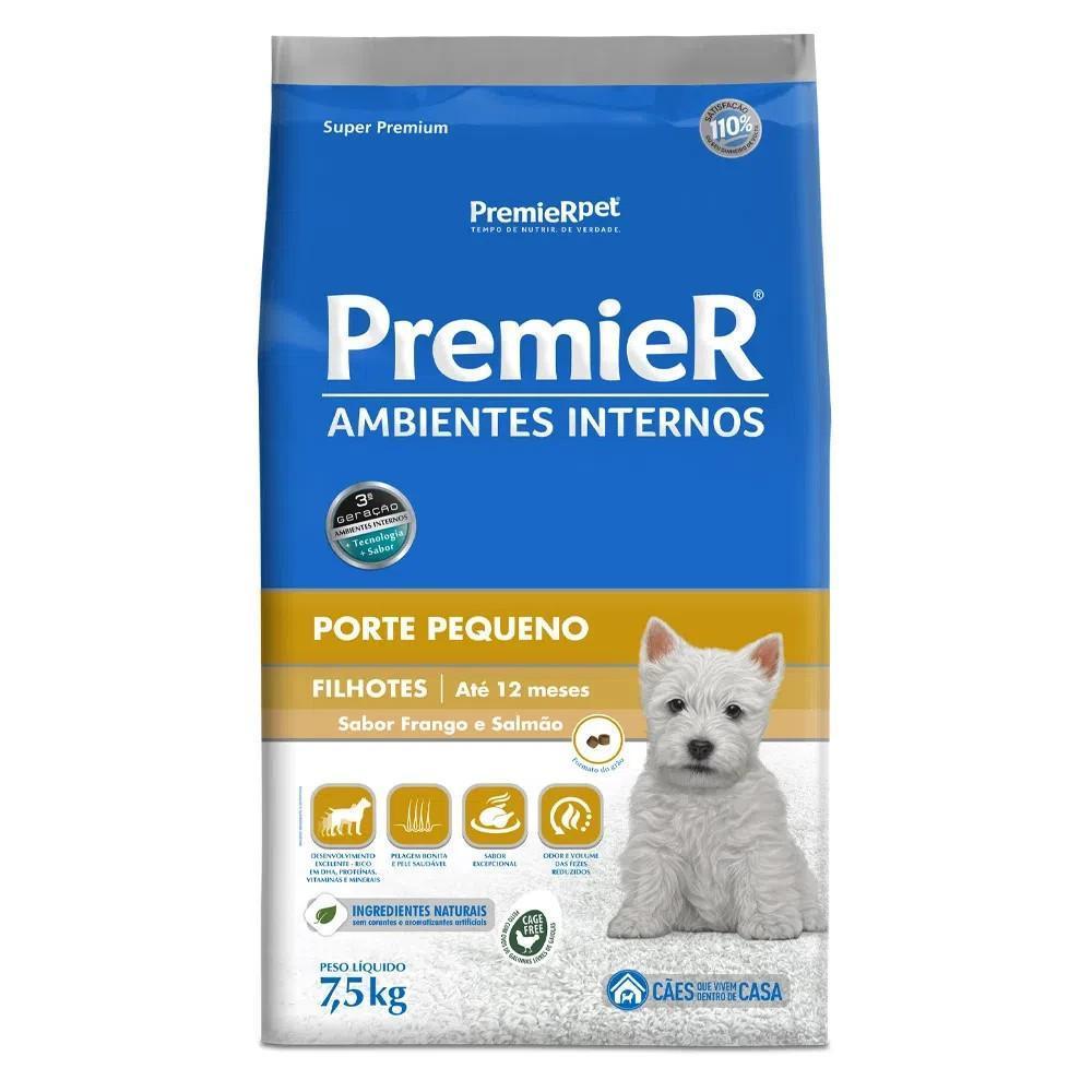 PremieR Ambientes Internos Cães Filhotes Porte Pequeno Frango e Salmão