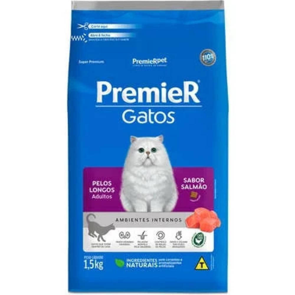 PremieR Gatos Adultos Pelos Longos Salmão