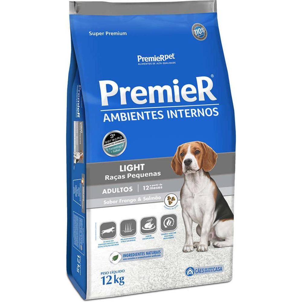 PremieR Ambientes Internos Cães Adultos Porte Pequeno Frango e Salmão Light