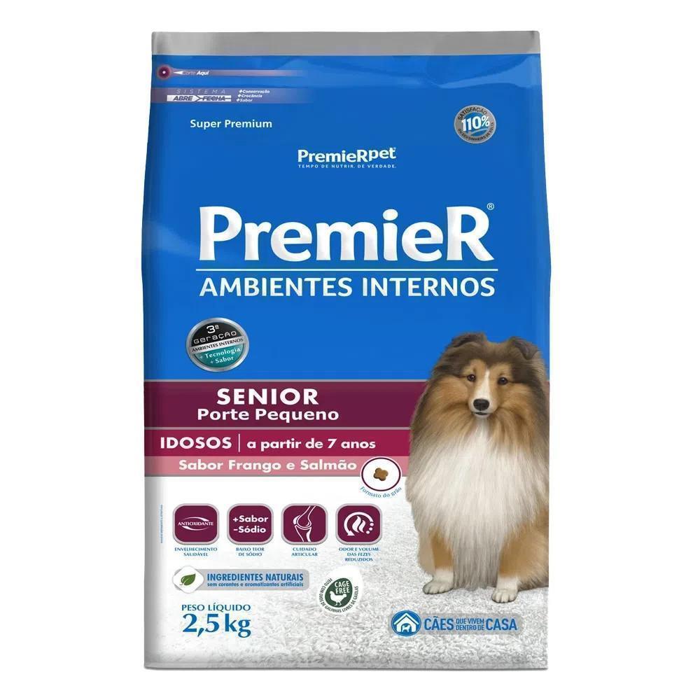 PremieR Ambientes Internos Cães Sênior Porte Pequeno Frango e Salmão
