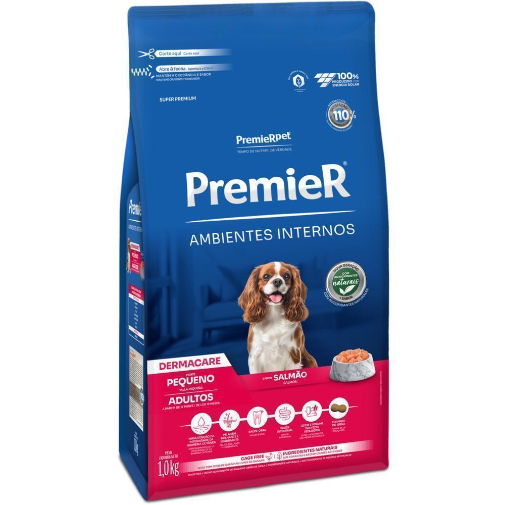 PremieR Ambientes Internos Cães Adultos Porte Pequeno Salmão Dermacare