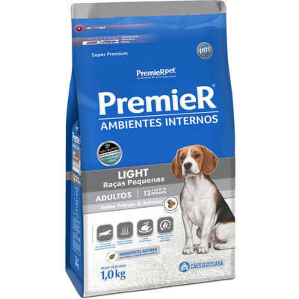 PremieR Ambientes Internos Cães Adultos Porte Pequeno Frango e Salmão Light