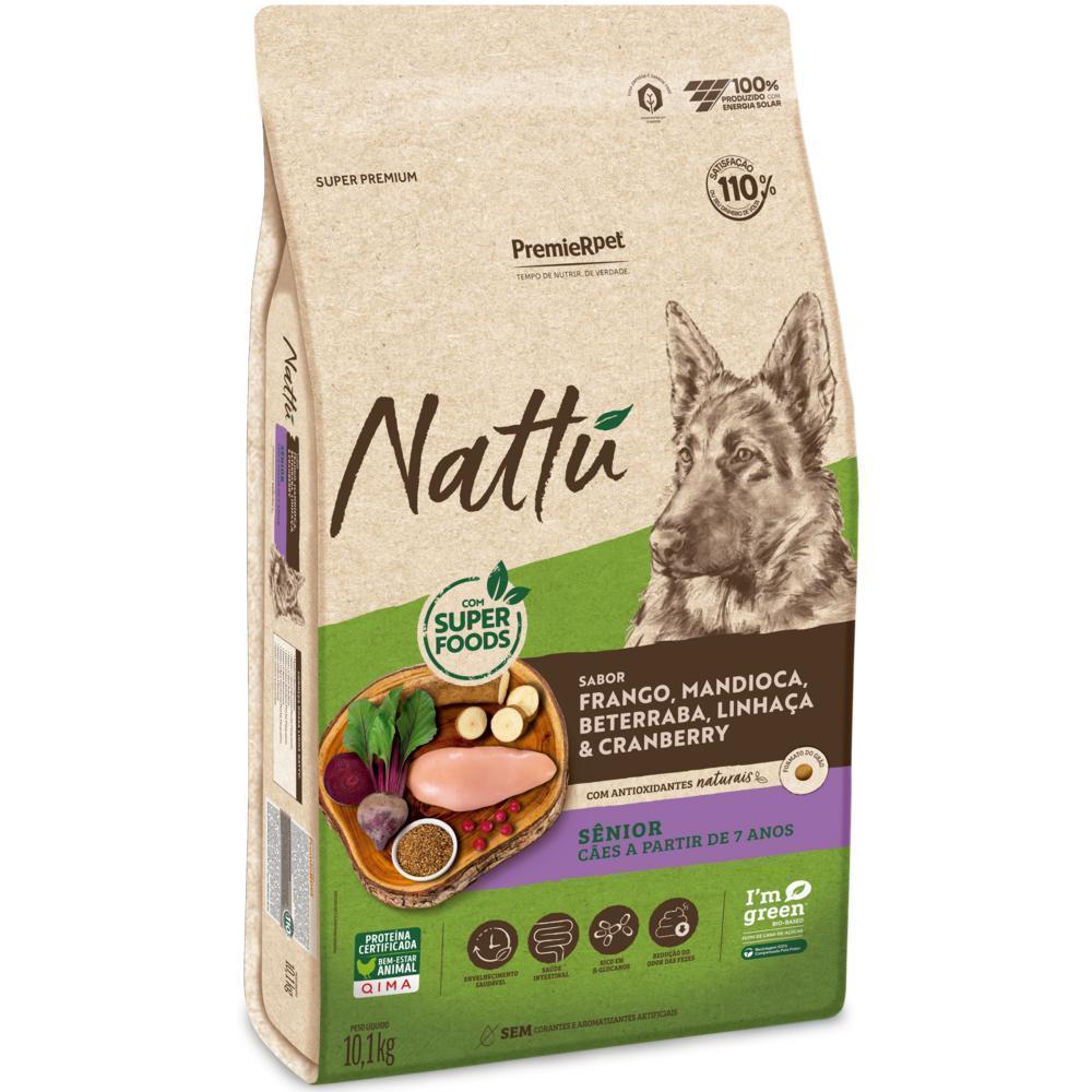 Nattu Cães Sênior Frango, Mandioca, Beterraba, Linhaça e