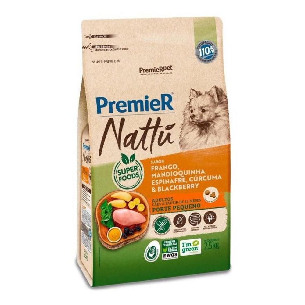 Nattu Core Cães Adultos Porte Pequeno Frango, Mandioquinha, Espinafre, Cúrcuma e Blackberry