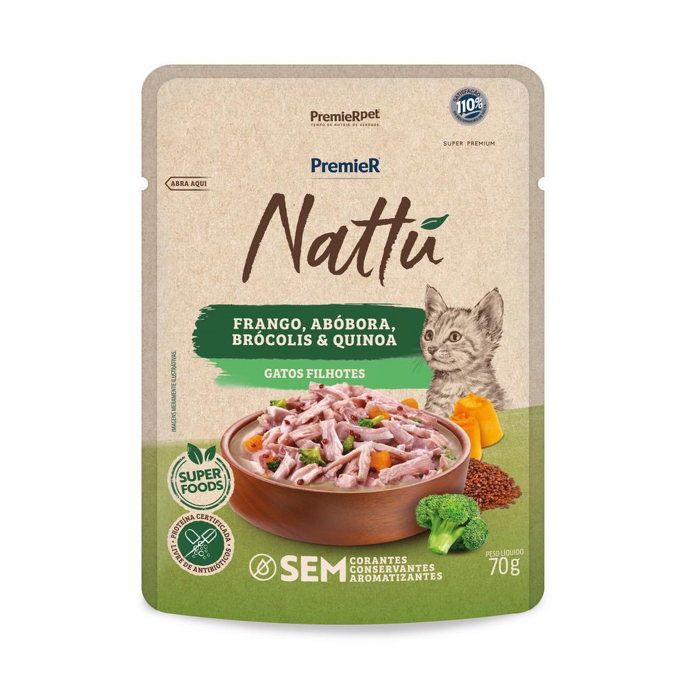 PremieR Nattu Úmidos Gatos Filhotes Frango, Abóbora, Brócolis e Quinoa