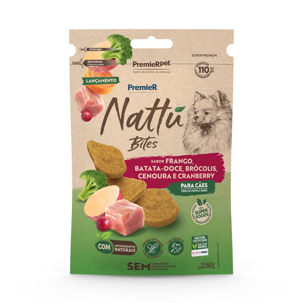 Nattu Bites Cães Frango, Cenoura e Cranberry